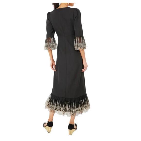 TUCKERNUCK Pomander Place Black Gold Lace Lillith Dress NWT Size Small - Picture 6 of 11